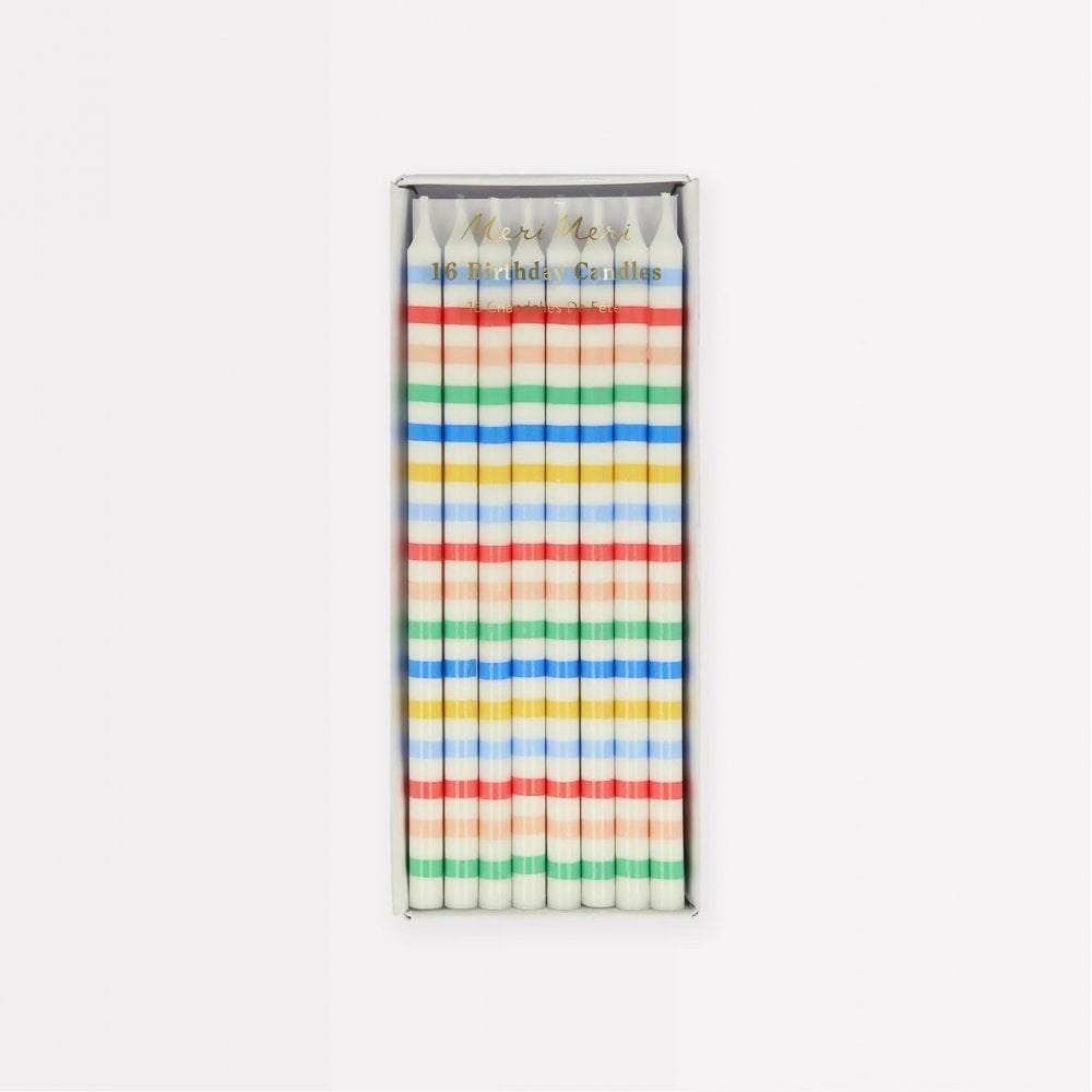 16 MULTI STRIPE CANDLES