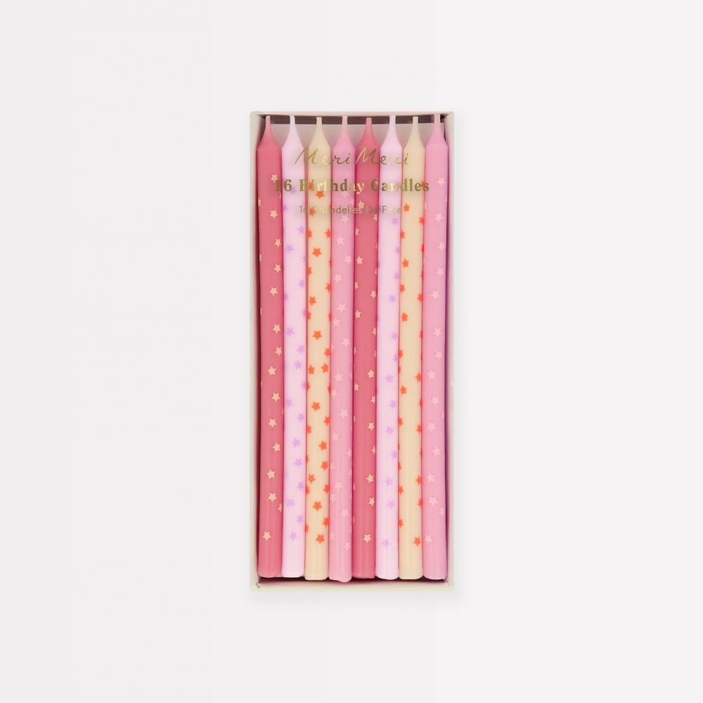16 LONG PINK STAR CANDLES