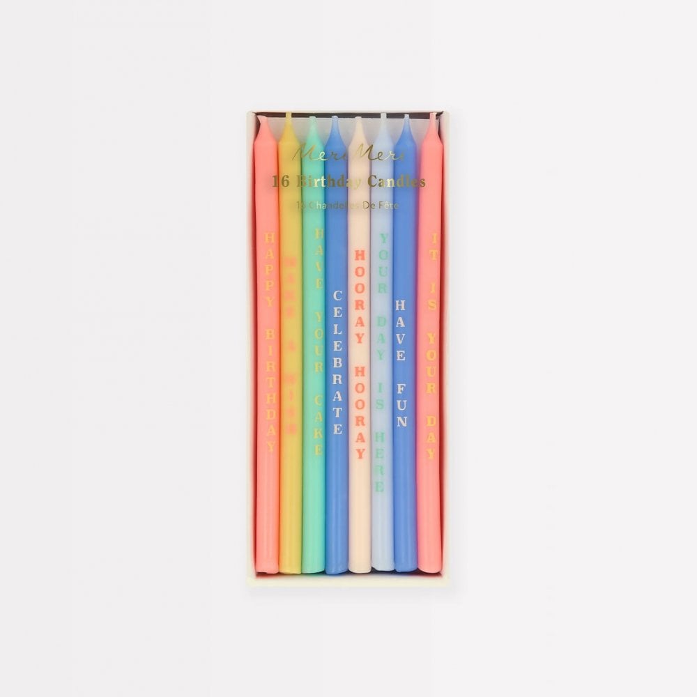16 LONG BIRTHDAY PHRASES CANDLES