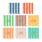 16 STRIPE HAPPY BIRTHDAY NAPKINS