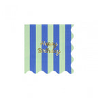 16 STRIPE HAPPY BIRTHDAY NAPKINS