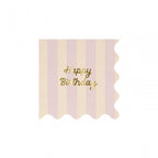16 STRIPE HAPPY BIRTHDAY NAPKINS