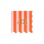 16 STRIPE HAPPY BIRTHDAY NAPKINS