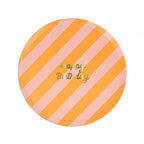 8 STRIPE HAPPY BIRTHDAY PLATES