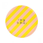 8 STRIPE HAPPY BIRTHDAY PLATES