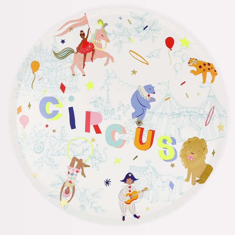 8 CIRCUS DINNER PLATES
