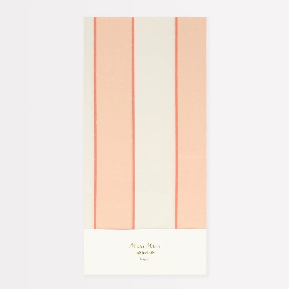 PEACH STRIPE TABLECLOTH