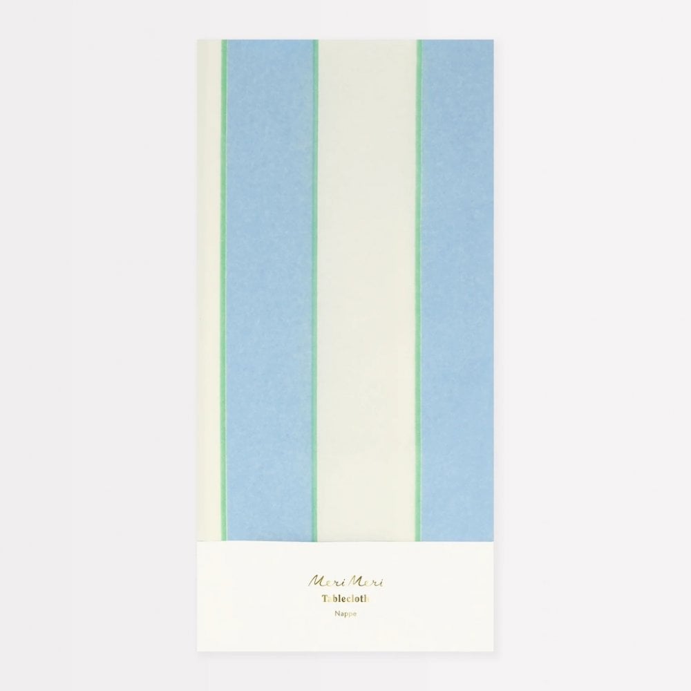 PALE BLUE STRIPE TABLECLOTH