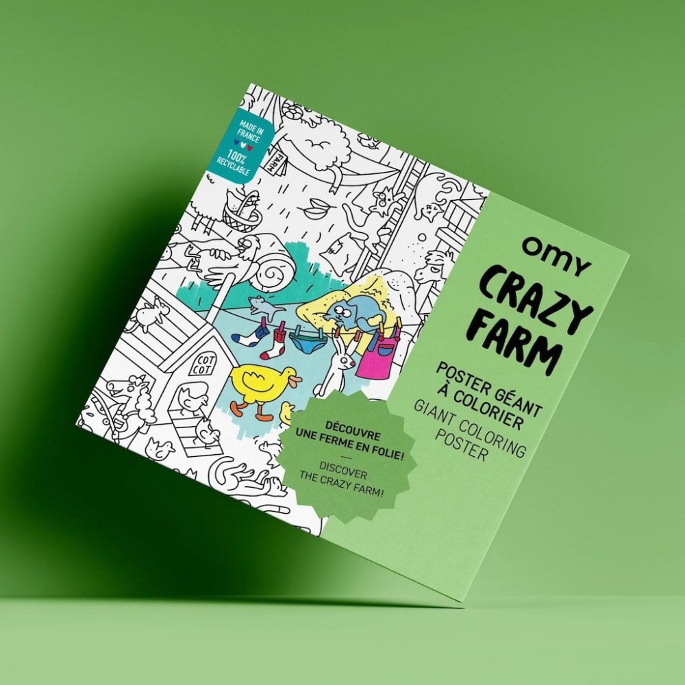GIANT COLOURING POSTER - CRAZY FARM