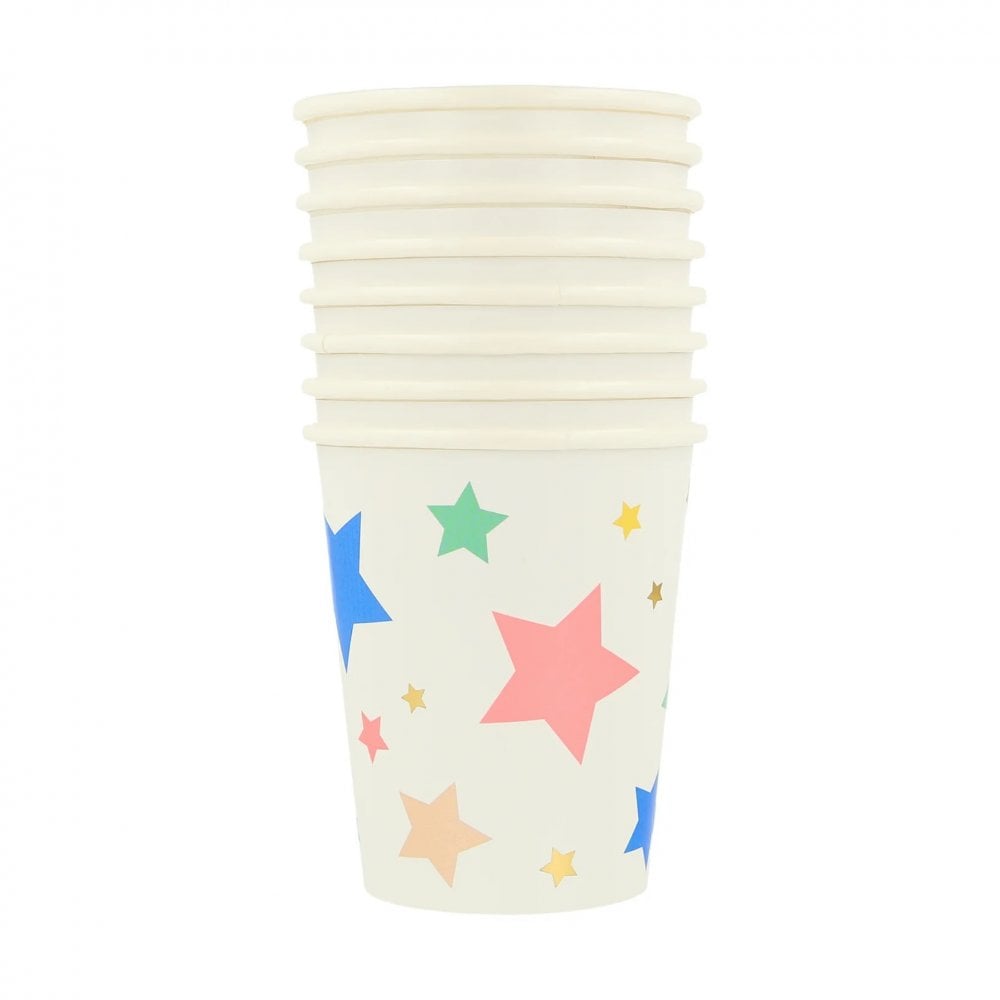 8 HAPPY BIRTHDAY STARS CUPS