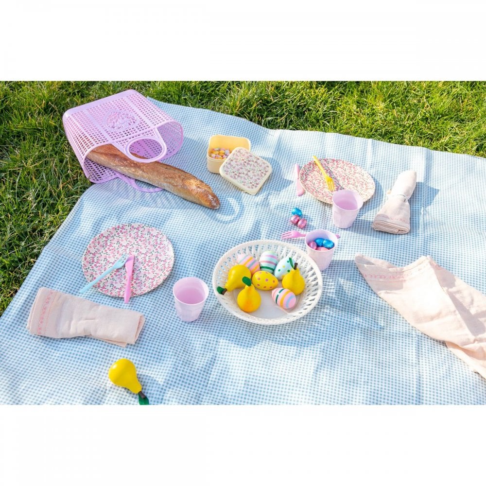 PINK FLOWER MELAMINE PLATE
