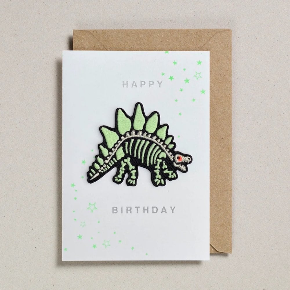 DINO SKELETON IRON ON PATCH CARD