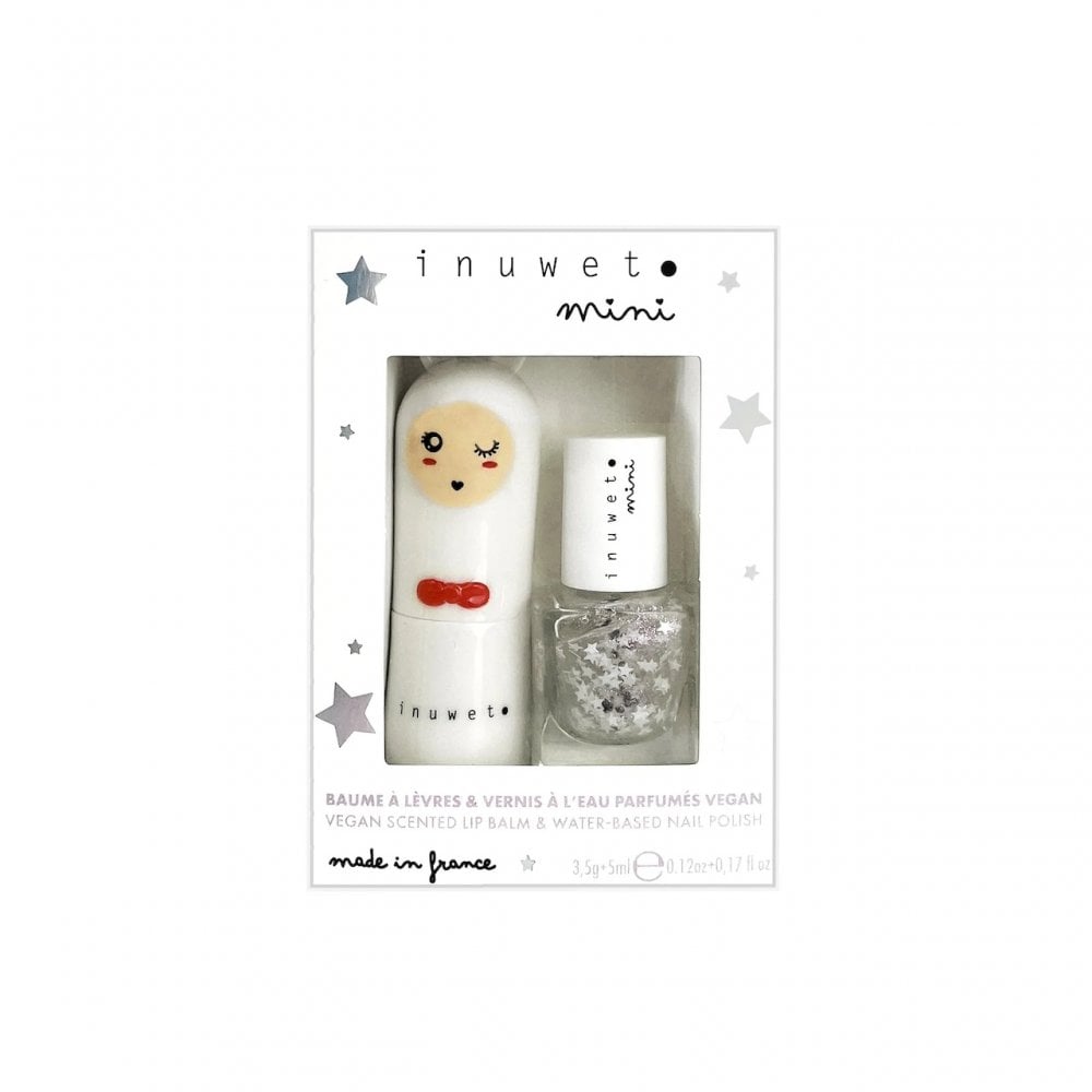 SCENTED LIP BALM & STAR NAIL VARNISH SET - CANDY FLOSS