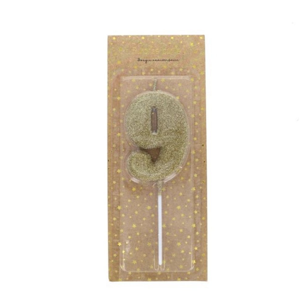 GOLD GLITTER BIRTHDAY NUMBER CANDLE