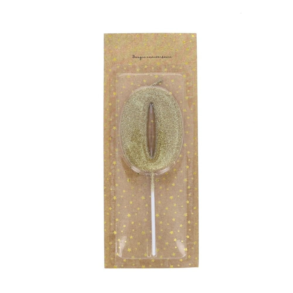 GOLD GLITTER BIRTHDAY NUMBER CANDLE