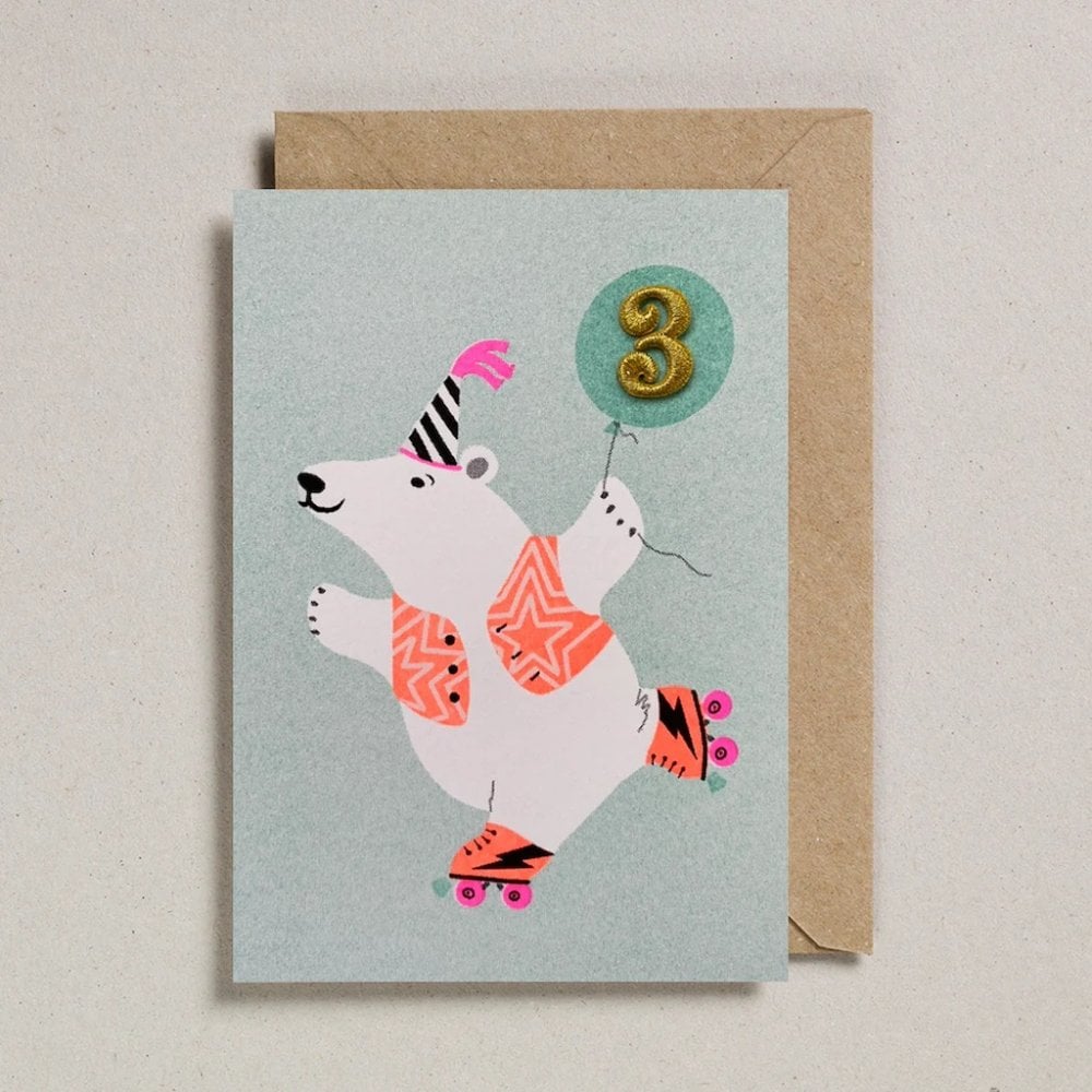 CONFETTI PETS CARD - POLAR BEAR AGE 3