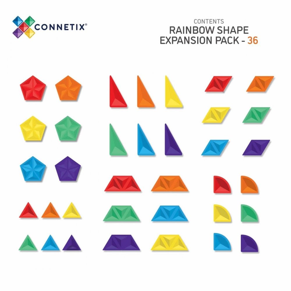 MAGNETIC TILES - RAINBOW SHAPE EXPANSION PACK 36 PIECES