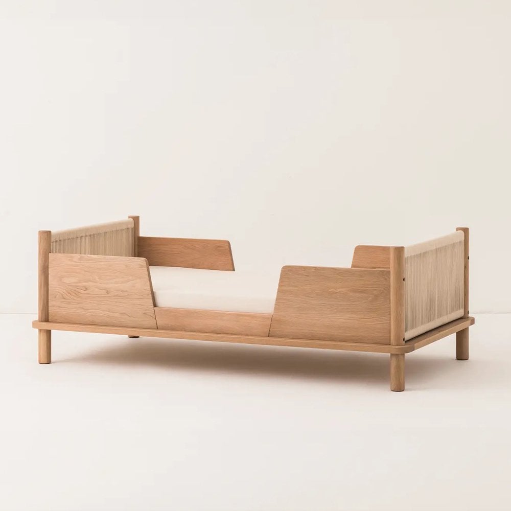 LATITUDE SOLID OAK WOOD JUNIOR BED WITH 2 SAFETY RAILS