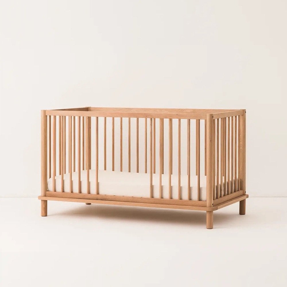 LATITUDE EVOLVING SOLID OAK WOOD CRIB COT + JUNIOR BED EXTENSION SET
