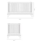 LATITUDE EVOLVING SOLID OAK WOOD CRIB COT + JUNIOR BED EXTENSION SET