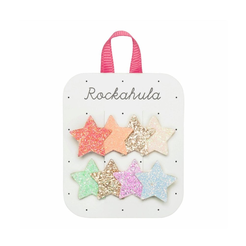 RAINBOW SHIMMER STAR HAIR CLIPS