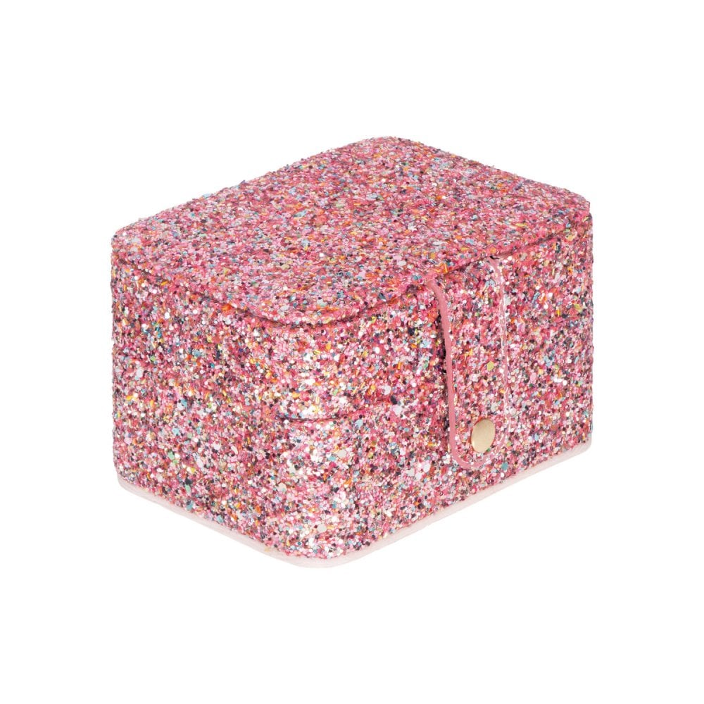 CONFETTI PINK GLITTER JEWELLERY BOX - MEDIUM