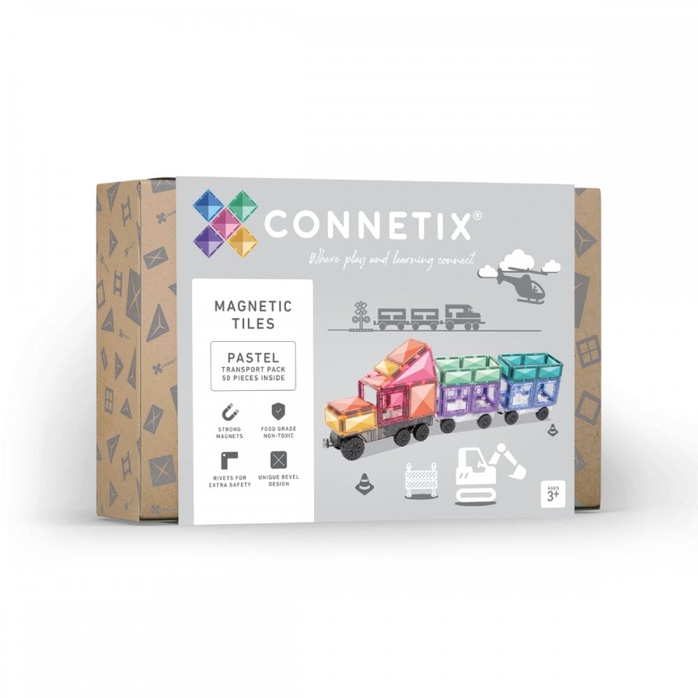 MAGNETIC TILES PASTEL TRANSPORT PACK 50 PIECES