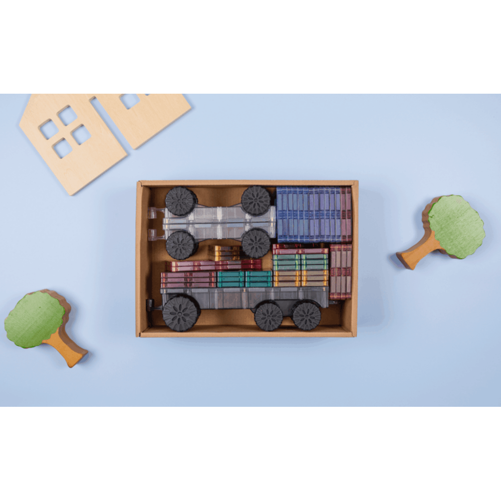 MAGNETIC TILES PASTEL TRANSPORT PACK 50 PIECES
