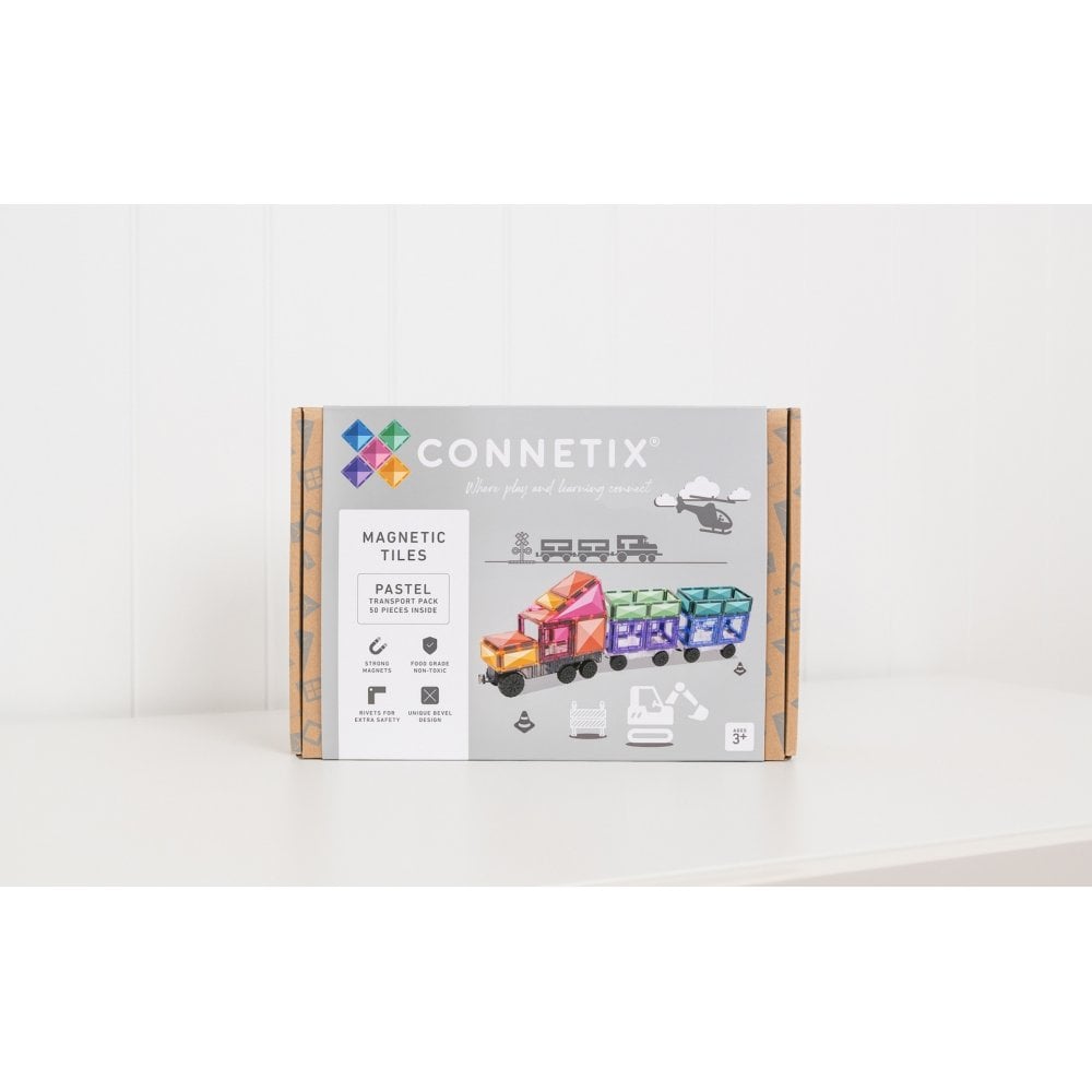 MAGNETIC TILES PASTEL TRANSPORT PACK 50 PIECES
