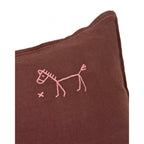 EMBROIDERED SQUARE CUSHION L1N0 WASHED LINEN 45x45cm