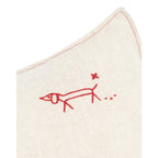 EMBROIDERED RECTANGULAR CUSHION L1N0 WASHED LINEN 50x30cm