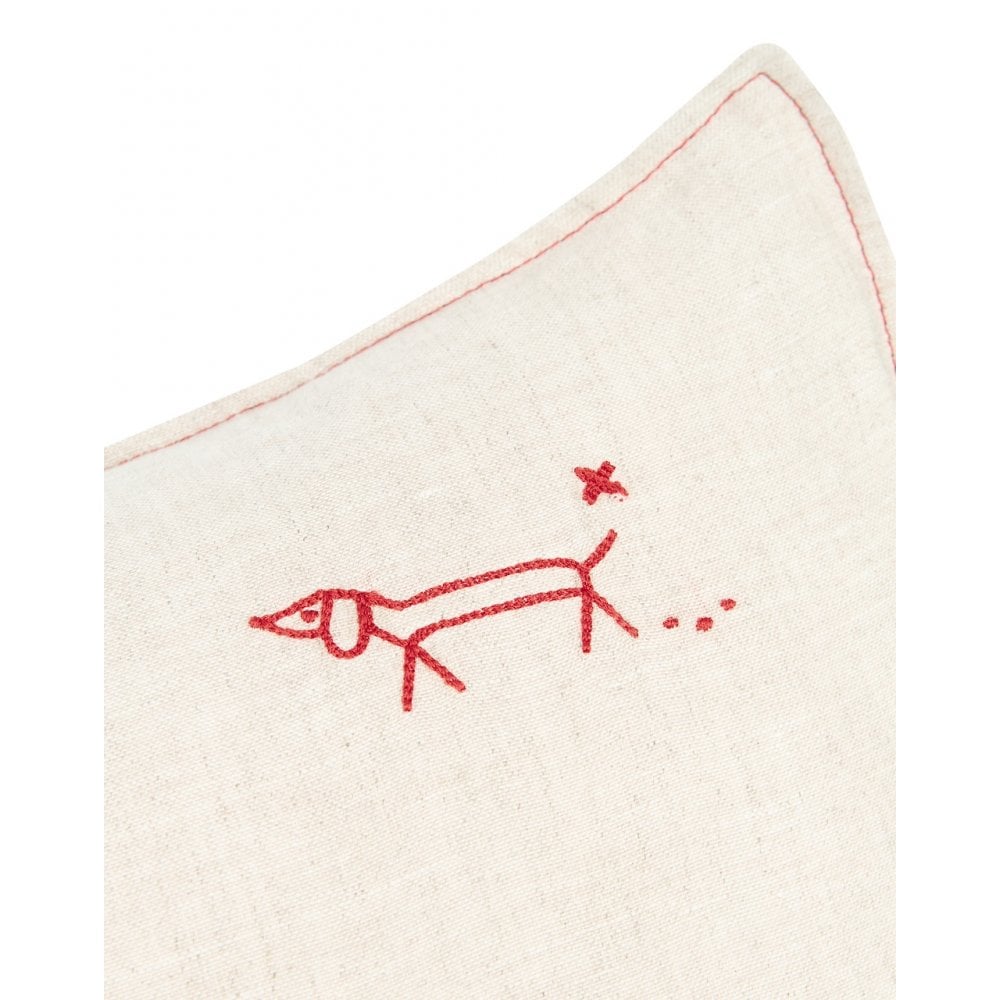 EMBROIDERED RECTANGULAR CUSHION L1N0 WASHED LINEN 50x30cm