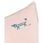 EMBROIDERED RECTANGULAR CUSHION L1N0 WASHED LINEN 50x30cm
