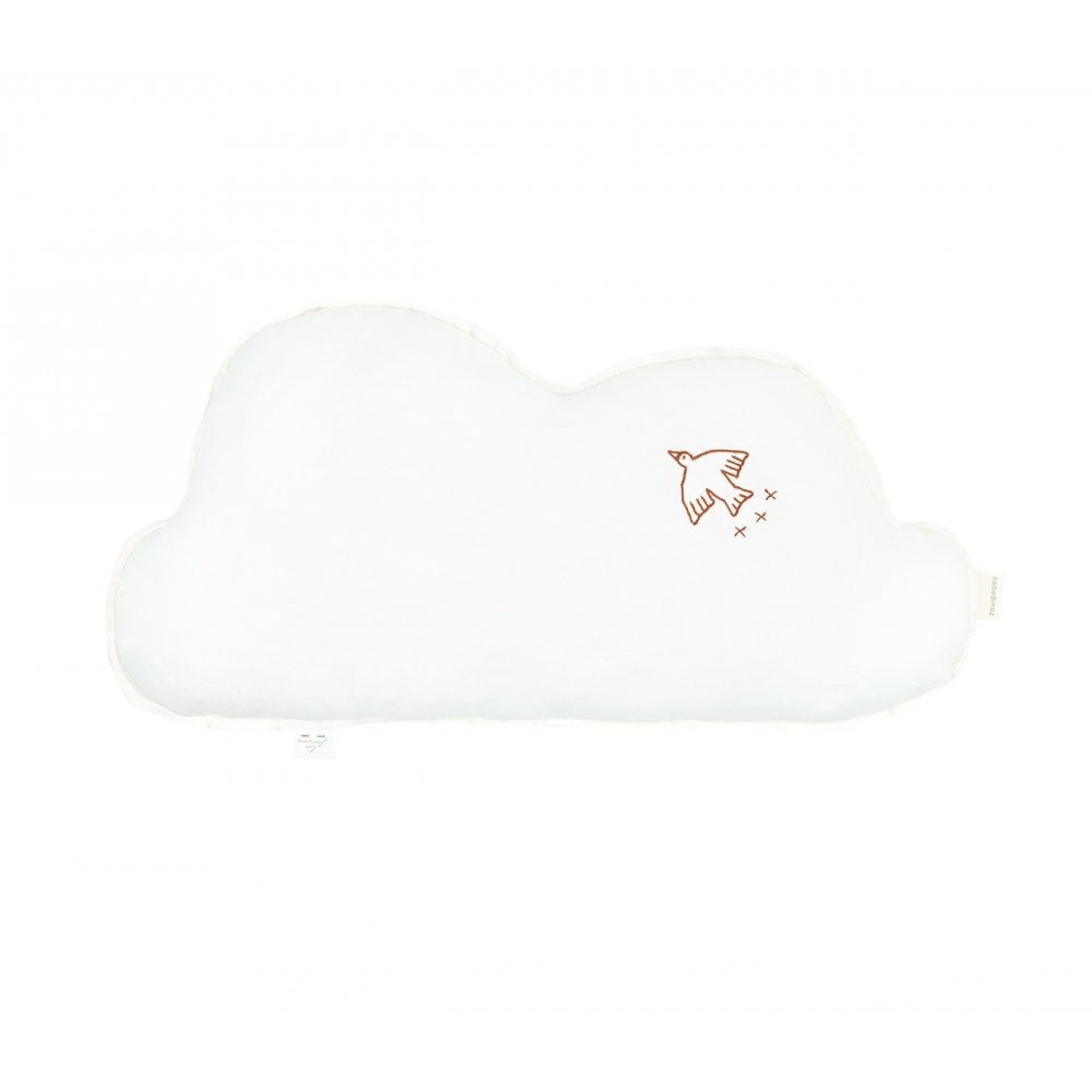 EMBROIDERED CLOUD CUSHION L1N0 WASHED LINEN