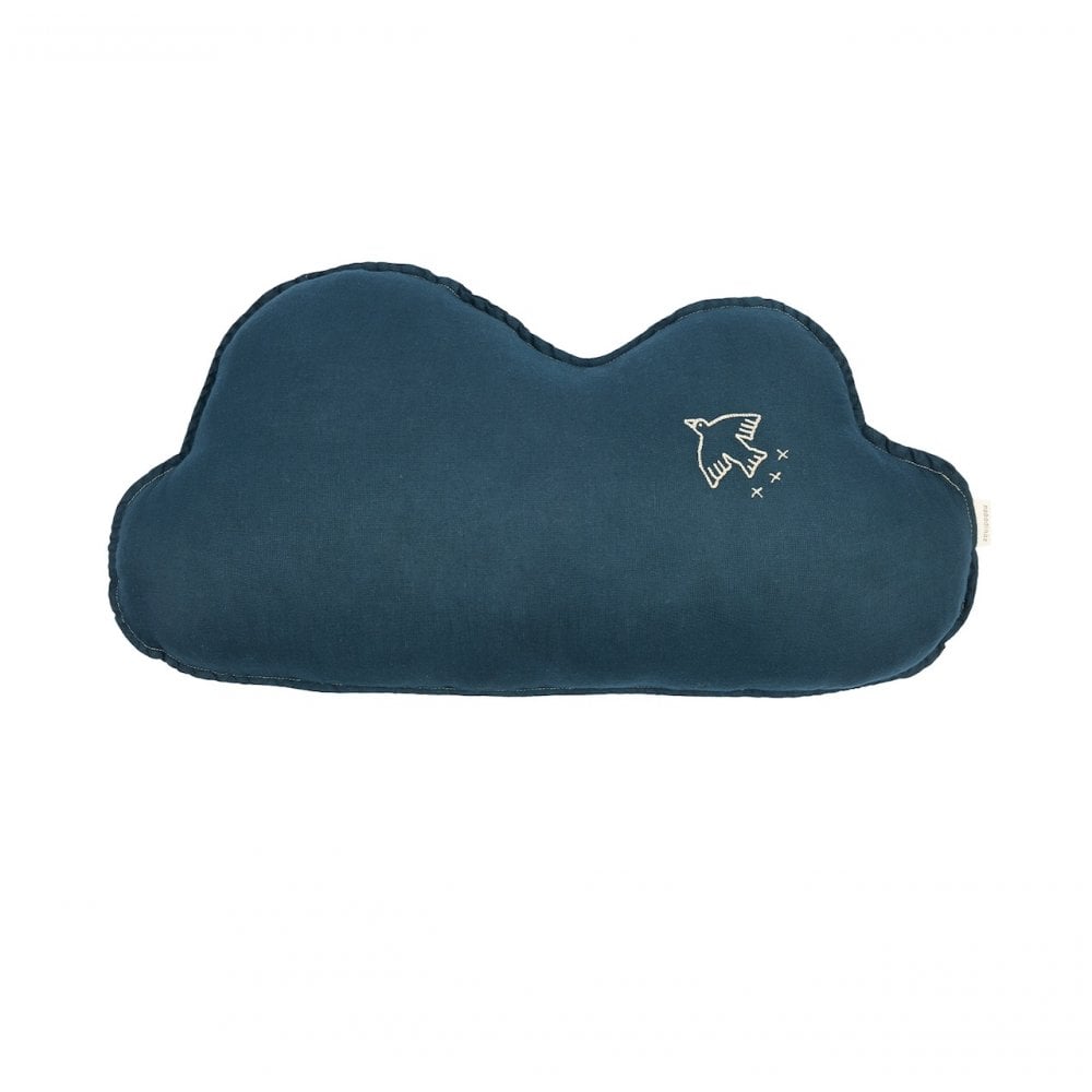 EMBROIDERED CLOUD CUSHION L1N0 WASHED LINEN