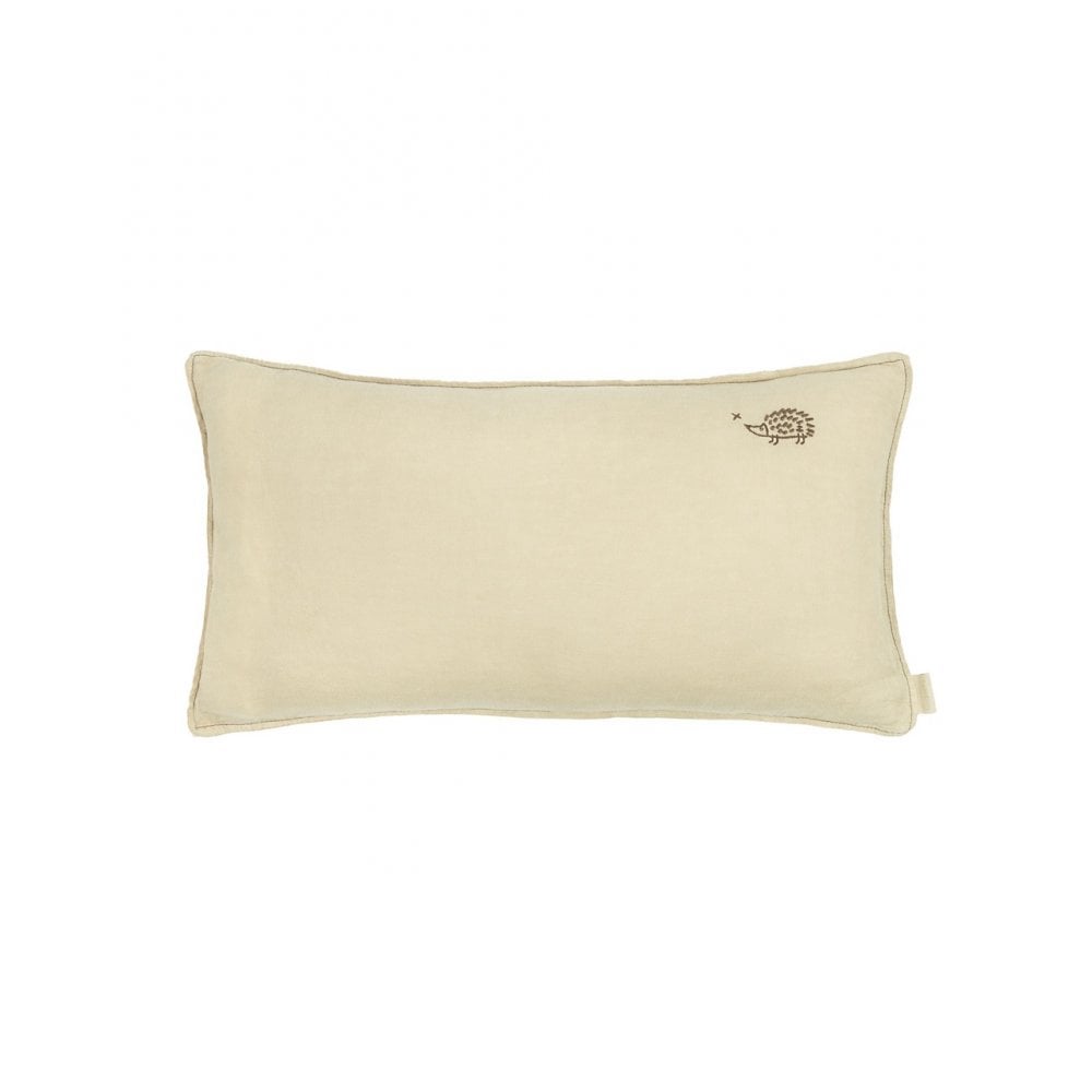 EMBROIDERED RECTANGULAR CUSHION L1N0 WASHED LINEN 50x30cm