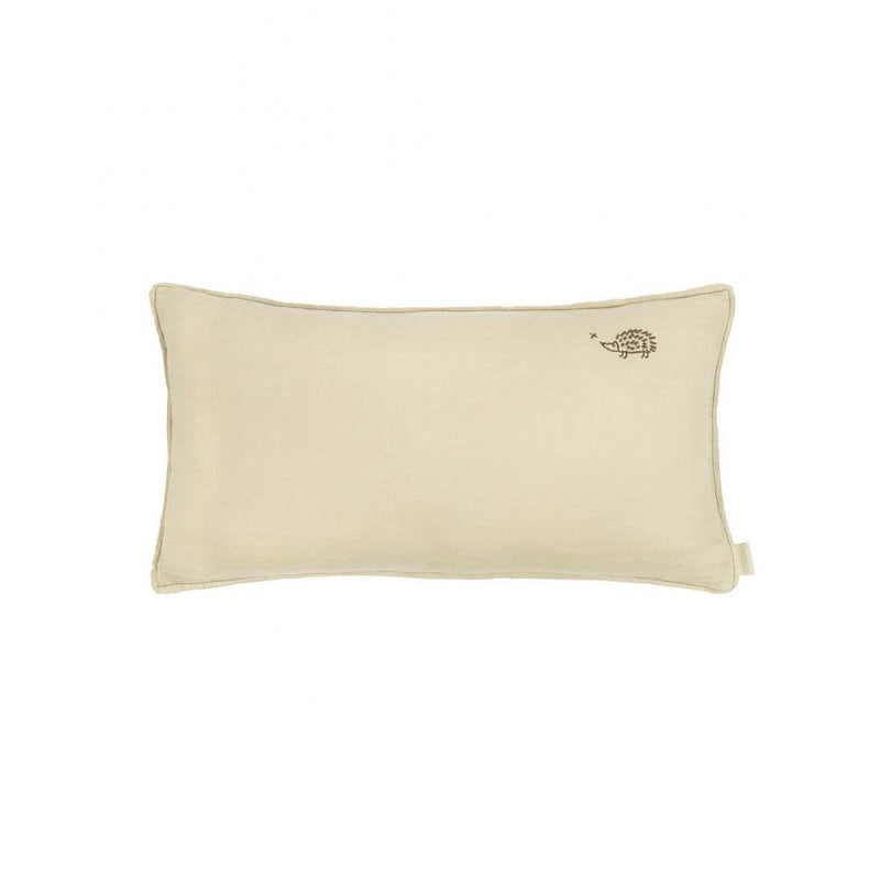 EMBROIDERED RECTANGULAR CUSHION L1N0 WASHED LINEN 50x30cm - Green Tea