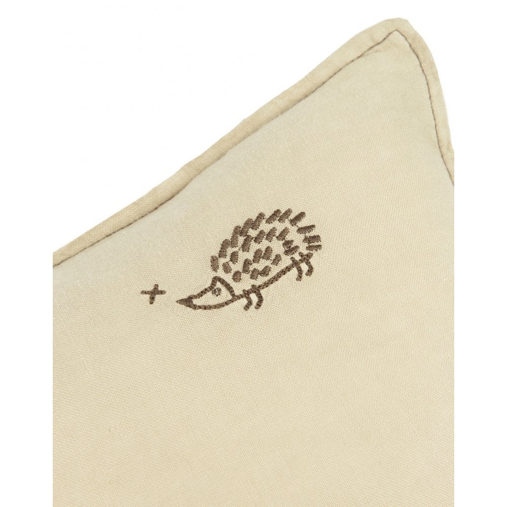 EMBROIDERED RECTANGULAR CUSHION L1N0 WASHED LINEN 50x30cm