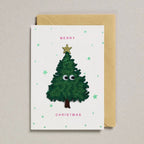 CHRISTMAS TREE IRON ON PATCH GREETING CARD