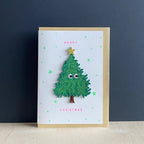 CHRISTMAS TREE IRON ON PATCH GREETING CARD