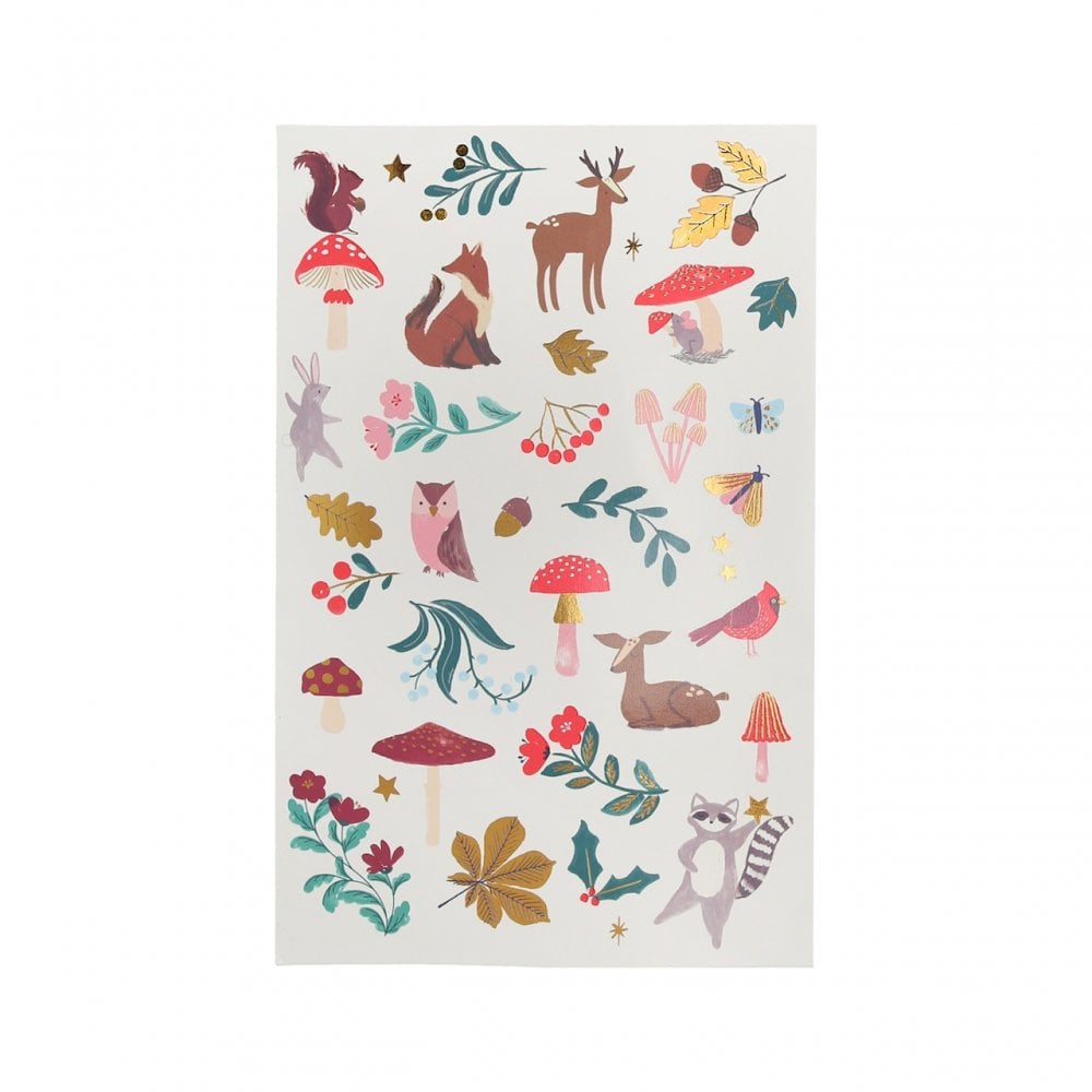 WOODLAND TEMPORARY TATTOO SHEETS