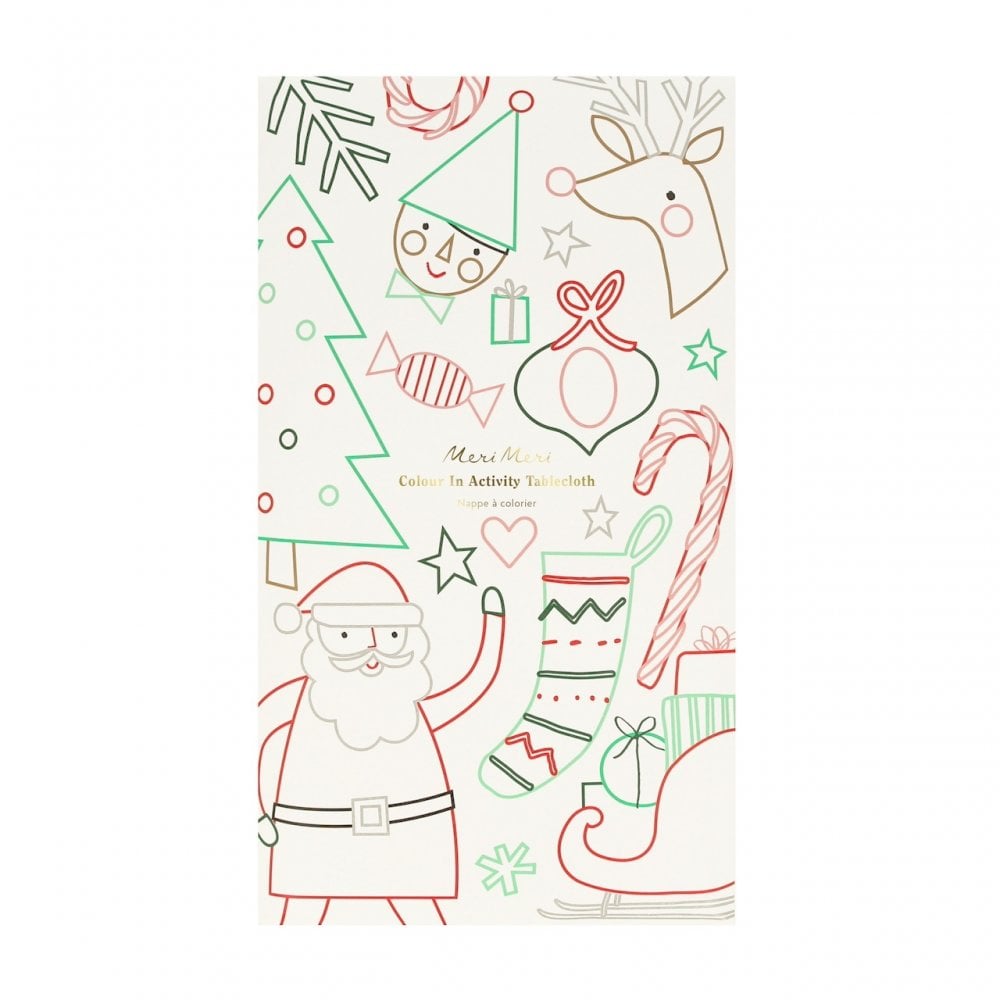 CHRISTMAS COLOUR IN ACTIVITY TABLECLOTH