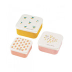SET OF 3 LUNCH BOXES - APPLE, CHERRY, FLOWER