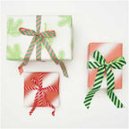 CANDY CANE STRIPE RIBBON - NEON PINK & RED