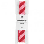 CANDY CANE STRIPE RIBBON - NEON PINK & RED