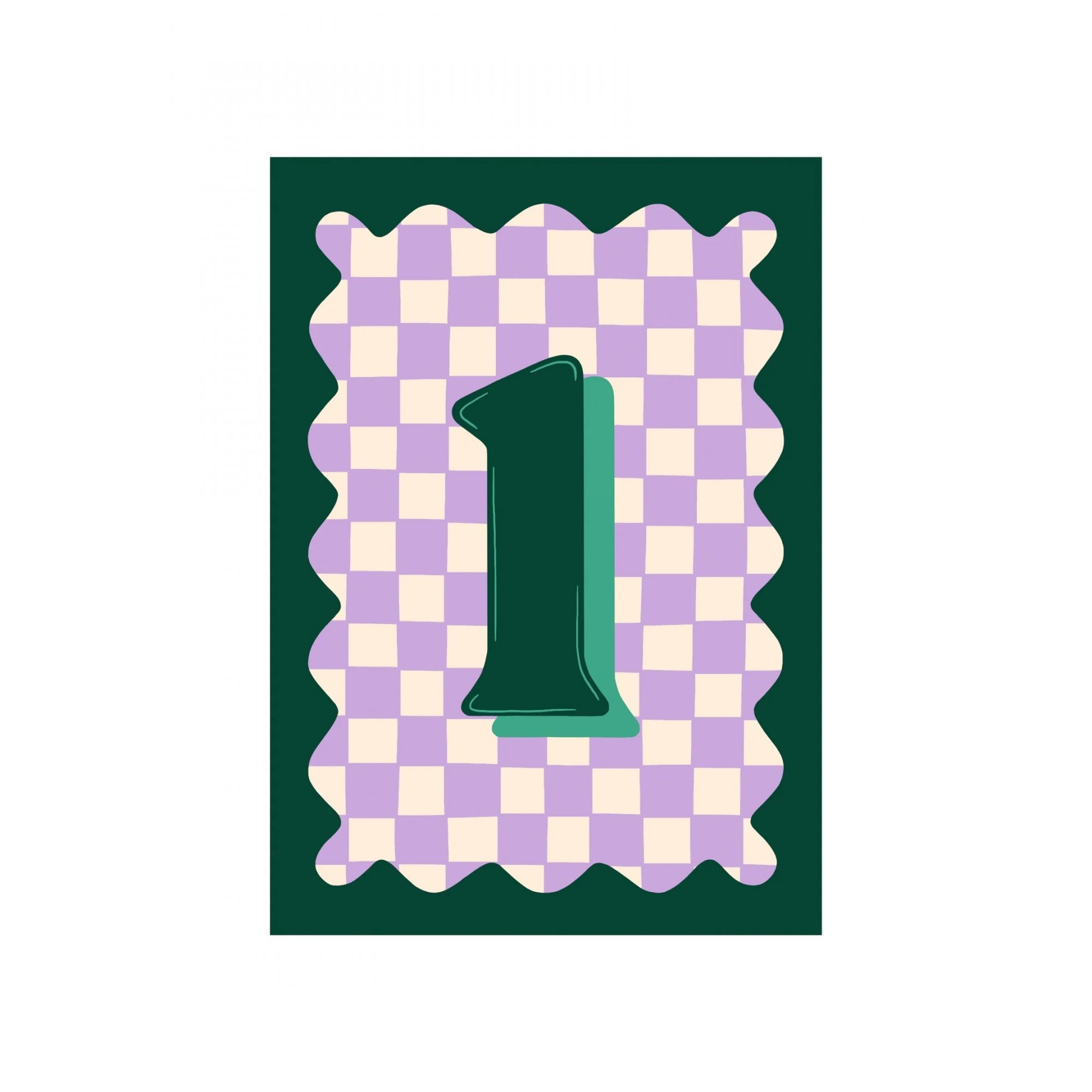 CHECKERBOARD AGE NUMBER CARD