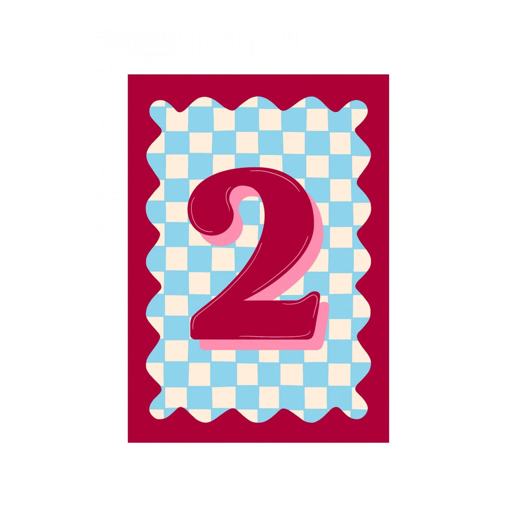 CHECKERBOARD AGE NUMBER CARD