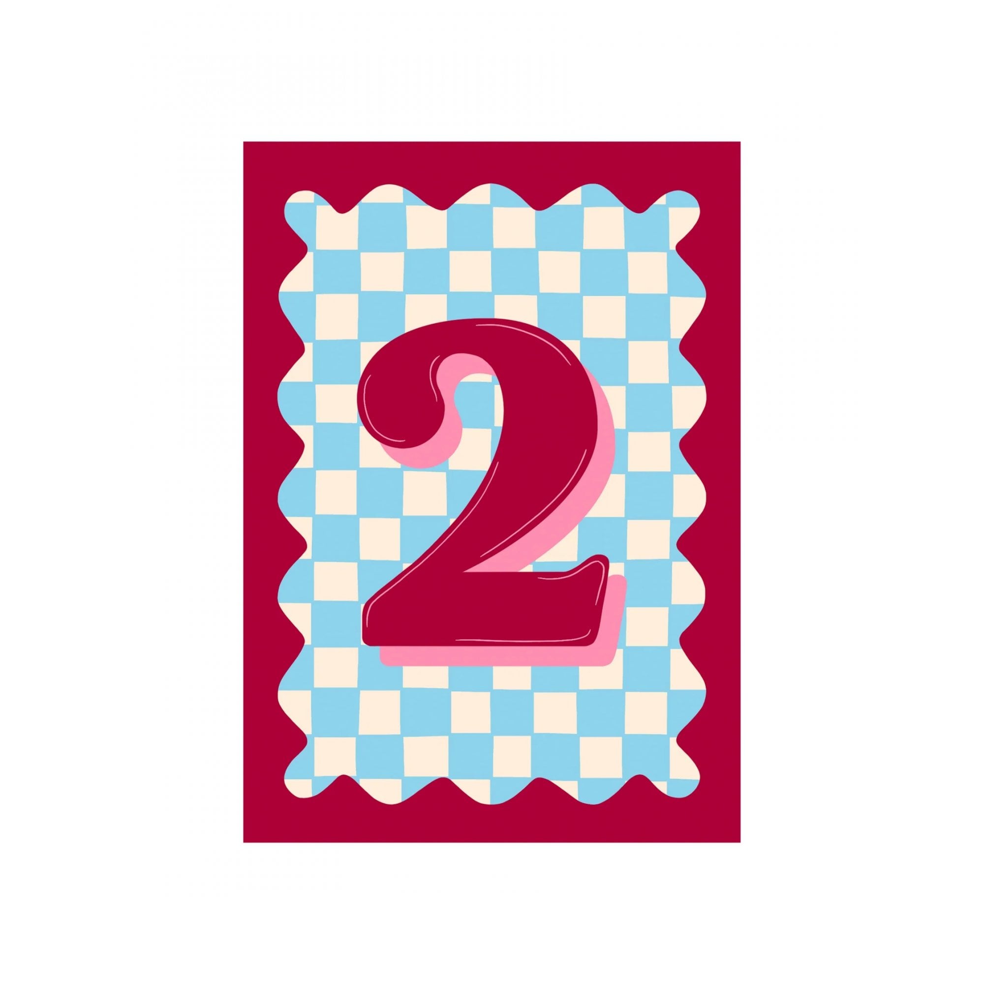 CHECKERBOARD AGE NUMBER CARD