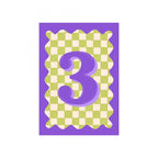CHECKERBOARD AGE NUMBER CARD