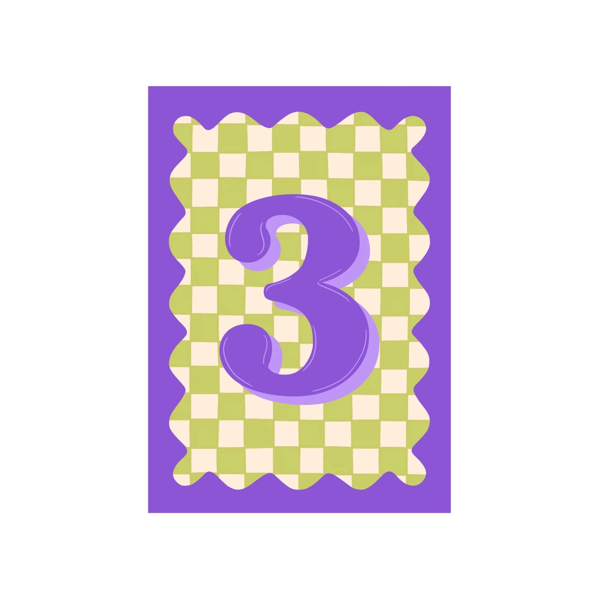 CHECKERBOARD AGE NUMBER CARD